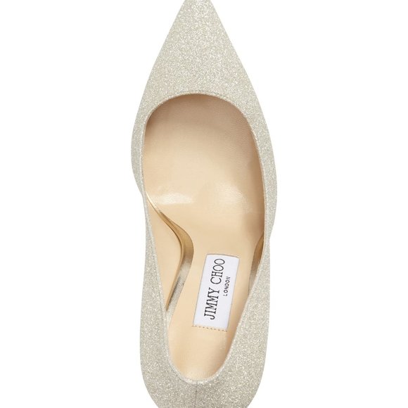 NIB $675 Jimmy Choo Romy Pointed Toe Pump in Platinum Ice Glitter - size 9.5! - Picture 4 of 11
